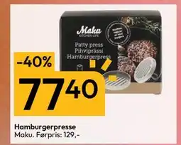 Gigaboks Hamburgerpresse, NOK 77.4 tilbud