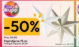 Gigaboks Papirstjerne 75 cm, NOK 49.9 tilbud