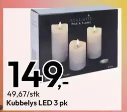 Gigaboks Kubbelys LED 3 pk, NOK 149 tilbud