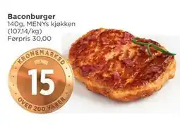 Meny Baconburger, NOK 15 tilbud