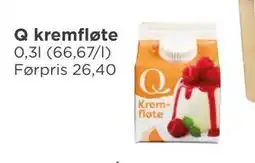 Meny Q kremfløte, NOK 20 tilbud