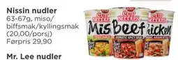 Meny Nissin nudler, NOK 20 tilbud