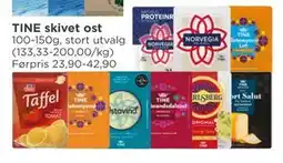 Meny TINE skivet ost, NOK 20 tilbud