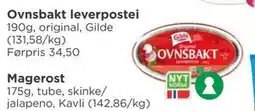 Meny Ovnsbakt leverpostei, NOK 25 tilbud