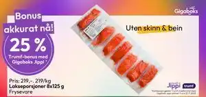 Gigaboks Lakseporsjoner 8x125 g, NOK 219 tilbud