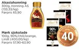 Meny Mørk sjokolade, NOK 40 tilbud