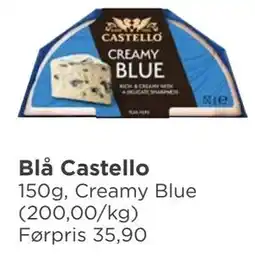 Meny Blå Castello, NOK 30 tilbud