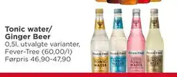 Meny Tonic water/ Ginger Beer, NOK 30 tilbud