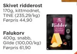 Meny Skivet ridderost, NOK 40 tilbud