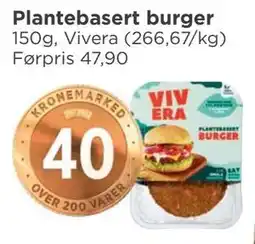 Meny Plantebasert burger, NOK 40 tilbud