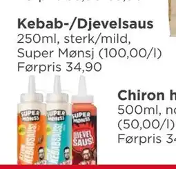 Meny Kebab-/Djevelsaus, NOK 25 tilbud