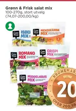 Meny Grønn & Frisk salat mix, NOK 20 tilbud