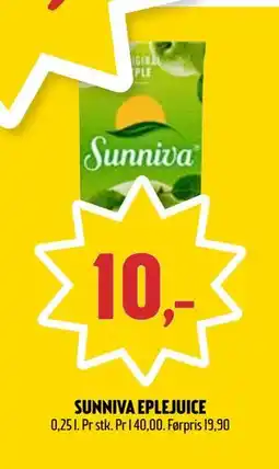 Coop Prix SUNNIVA EPLEJUICE, NOK 10 tilbud