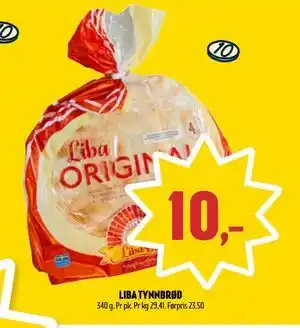 Coop Prix LIBA TYNNBRØD, NOK 10 tilbud