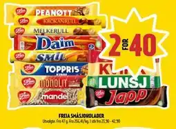 Coop Prix FREIA SMÅSJOKOLADER, NOK 40 tilbud