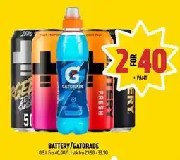 Coop Prix BATTERY/GATORADE, NOK 40 tilbud
