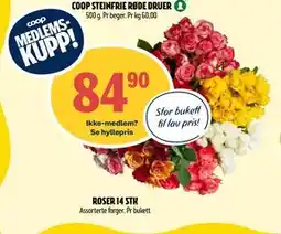 Coop Prix ROSER 14 STK, Medlemspris tilbud