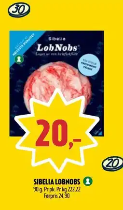 Coop Prix SIBELIA LOBNOBS, NOK 20 tilbud