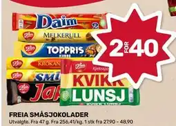 Matkroken FREIA SMÅSJOKOLADER, NOK 40 tilbud