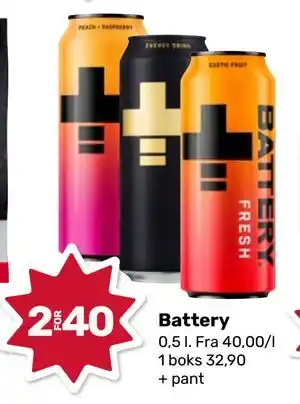 Matkroken Battery, NOK 40 tilbud