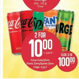 CC Mat Coca-Cola/Zero Fanta Zero/Sprite Zero Urge. tilbud