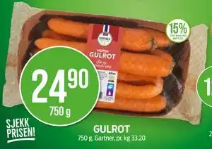 Kiwi GULROT, NOK 24.9 tilbud