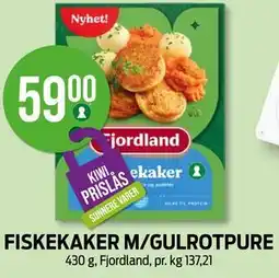 Kiwi FISKEKAKER M/GULROTPURE, NOK 59 tilbud