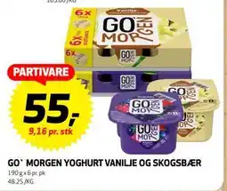 Bunnpris GO` MORGEN YOGHURT VANILJE OG SKOGSBÆR, NOK 55 tilbud