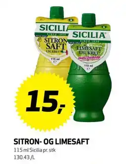 Bunnpris SITRON- OG LIMESAFT, NOK 15 tilbud