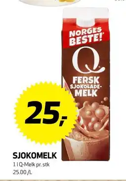Bunnpris SJOKOMELK, NOK 25 tilbud