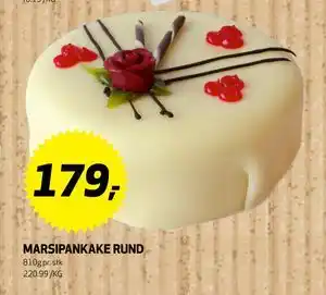 Bunnpris MARSIPANKAKE RUND, NOK 179 tilbud