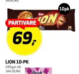 Bunnpris LION 10-PK, NOK 69 tilbud