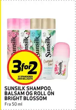 Bunnpris SUNSILK SHAMPOO, BALSAM OG ROLL ON BRIGHT BLOSSOM tilbud