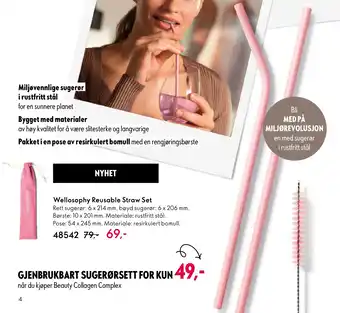 Oriflame Wellosophy Reusable Straw Set tilbud