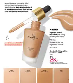 Oriflame Giordani Gold Liquid Silk Foundation SPF 12 tilbud