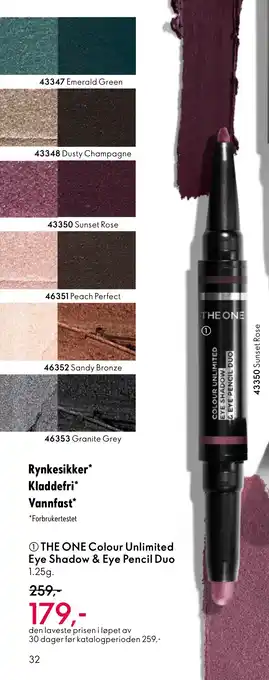 Oriflame THE ONE Colour Unlimited Eye Shadow & Eye Pencil Duo tilbud