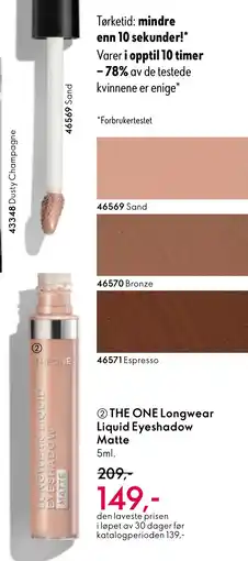 Oriflame THE ONE Longwear Liquid Eyeshadow Matte tilbud