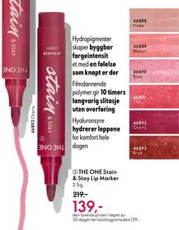 Oriflame THE ONE Stain & Stay Lip Marker tilbud