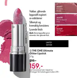 Oriflame THE ONE Ultimate Glitter Lipstick tilbud