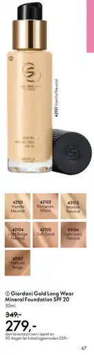 Oriflame Giordani Gold Long Wear Mineral Foundation SPF 20 tilbud