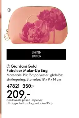Oriflame Giordani Gold Fabulous Make-Up Bag tilbud