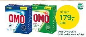 Omo Color/Ultra hvitt vaskepulver 4,5 kg, NOK 179