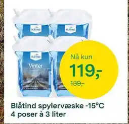 Felleskjøpet Blåtind spylervæske -15°C 4 poser à 3 liter, NOK 119 tilbud