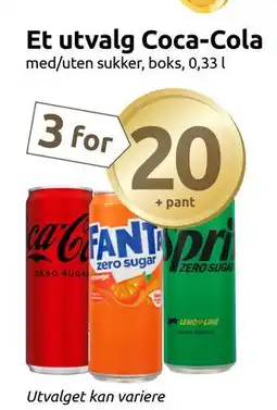 Joker Et utvalg Coca-Cola, NOK 20 tilbud