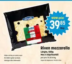 Eurocash Riven mozzarella, SEK 39.85 tilbud