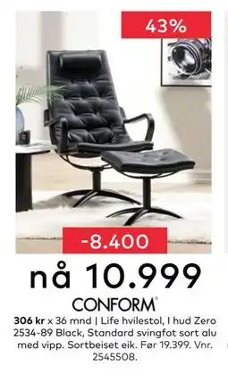 Skeidar Life hvilestol, NOK 10999 tilbud