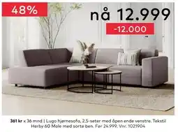Skeidar Lugo hjørnesofa, NOK 12999 tilbud