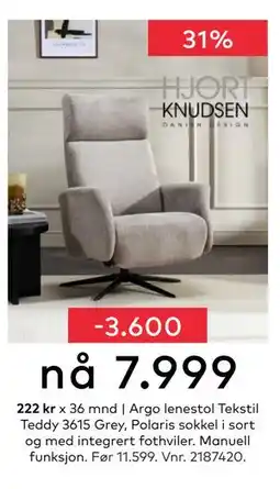 Skeidar Argo lenestol, NOK 7999 tilbud