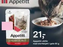 Felleskjøpet Appetitt våtfôr med storfekjøtt i gele 85 g, NOK 21 tilbud