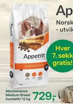 Felleskjøpet Maintenance Medium Breed hundefôr 12 kg, NOK 729 tilbud